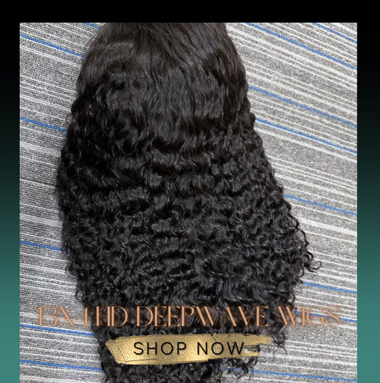 13x4 200% Density HD Deepwave Frontal Wig